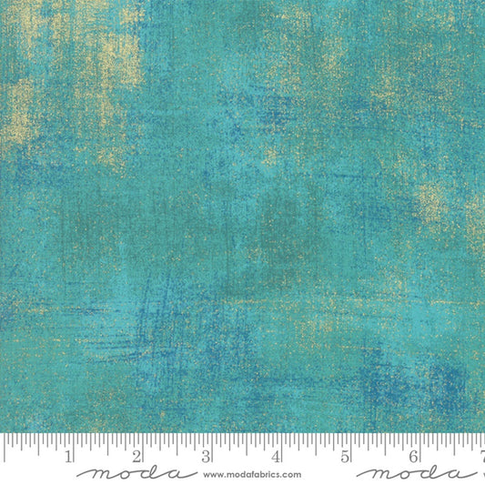 Moda Grunge Light Blue with Gold 100% Cotton 110cm wide.